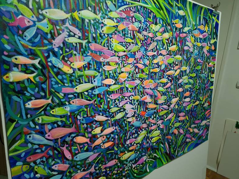 Original Contemporary Fish Painting by Alexandra Djokic