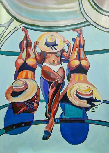 Print of Figurative Beach Paintings by Alexandra Djokic