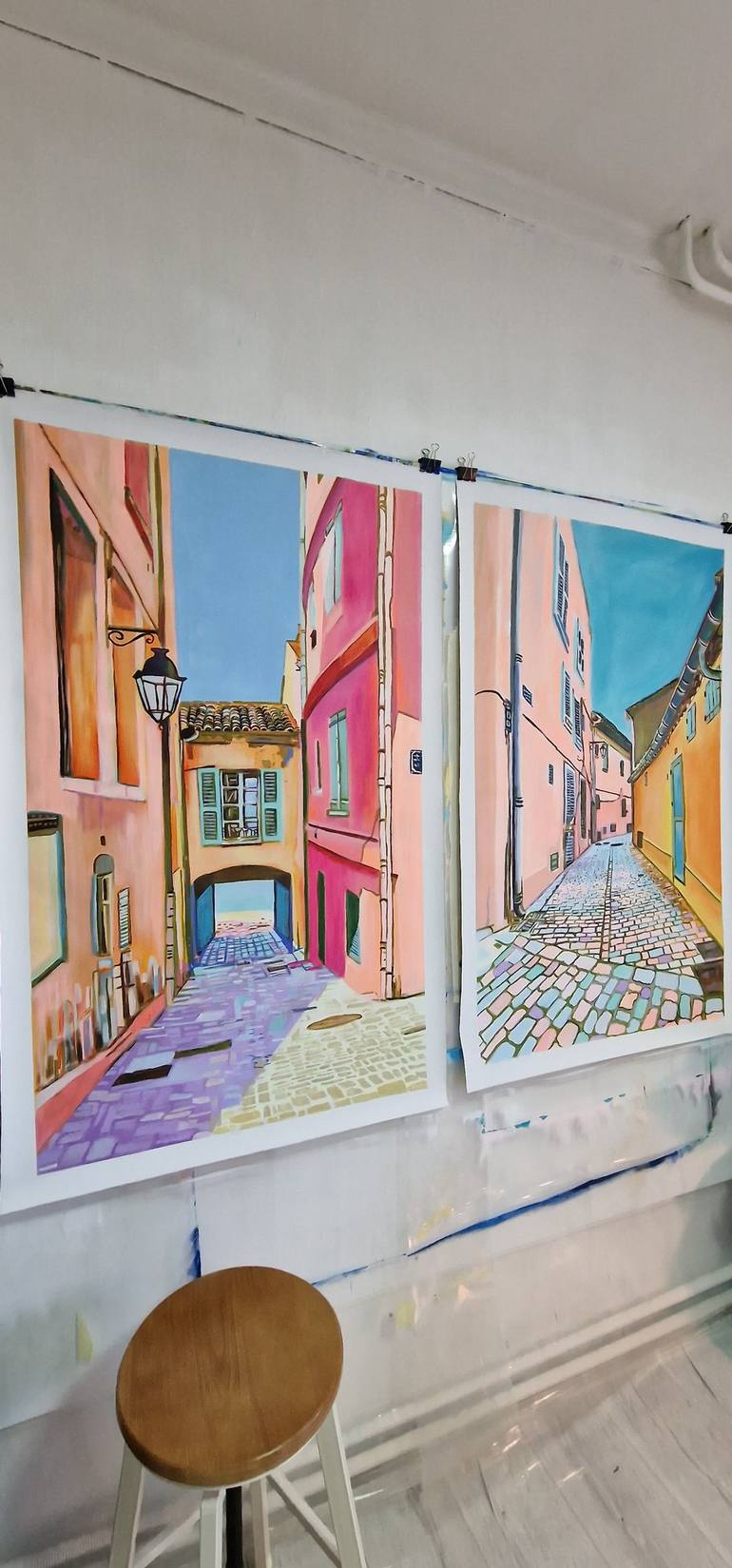 Original Impressionism Architecture Painting by Alexandra Djokic