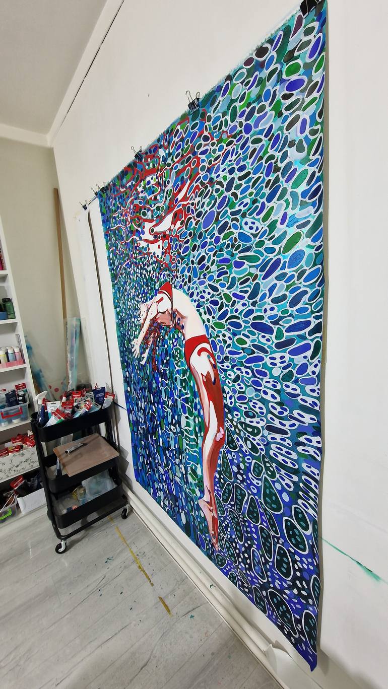 Original Abstract Beach Painting by Alexandra Djokic