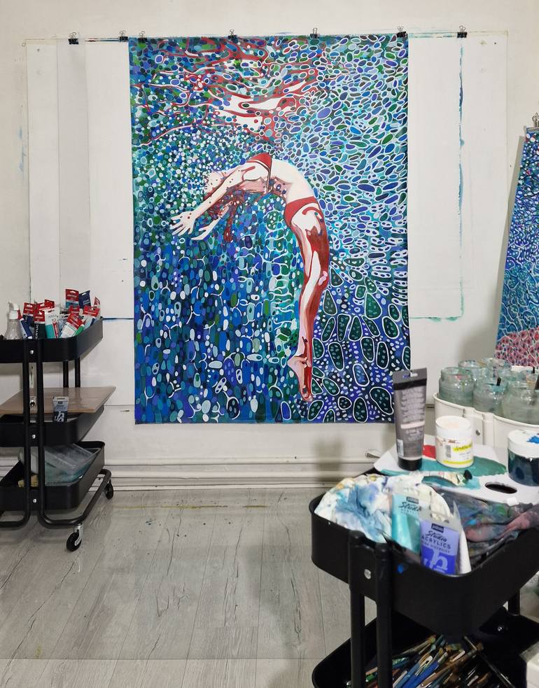 Original Abstract Beach Painting by Alexandra Djokic