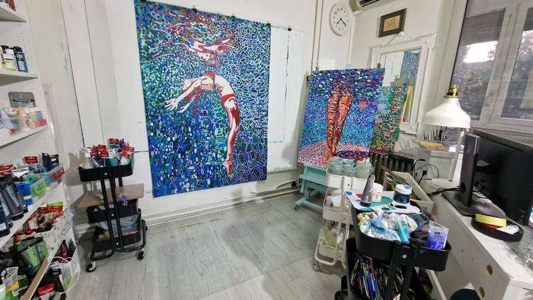 Original Abstract Beach Painting by Alexandra Djokic