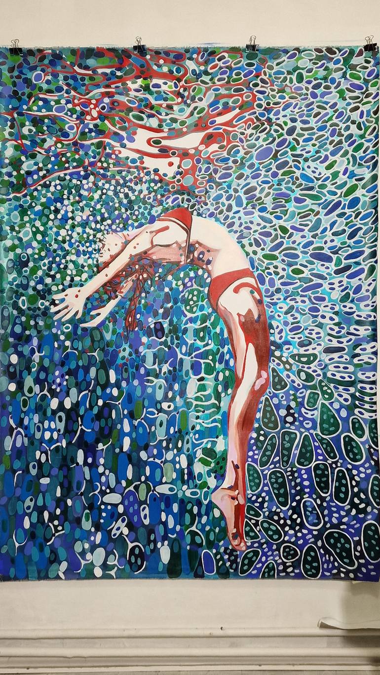 Original Abstract Beach Painting by Alexandra Djokic