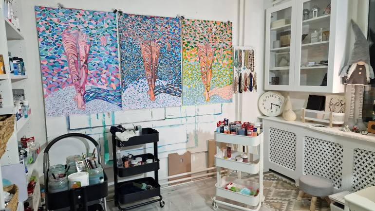 Original Abstract Beach Painting by Alexandra Djokic
