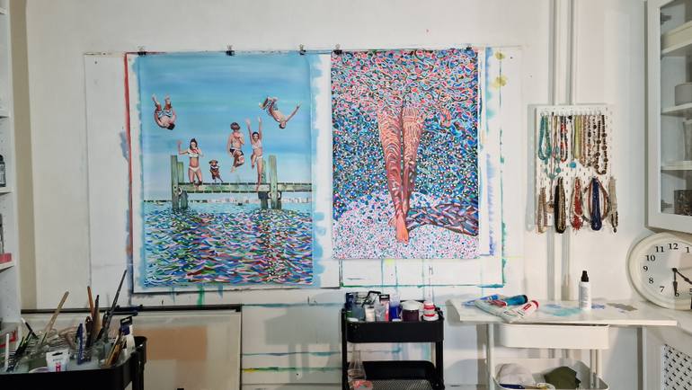 Original Abstract Beach Painting by Alexandra Djokic