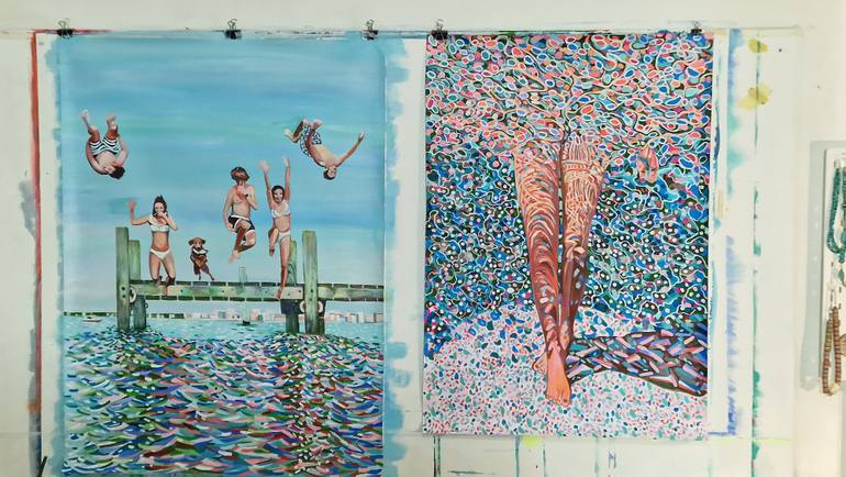 Original Abstract Beach Painting by Alexandra Djokic