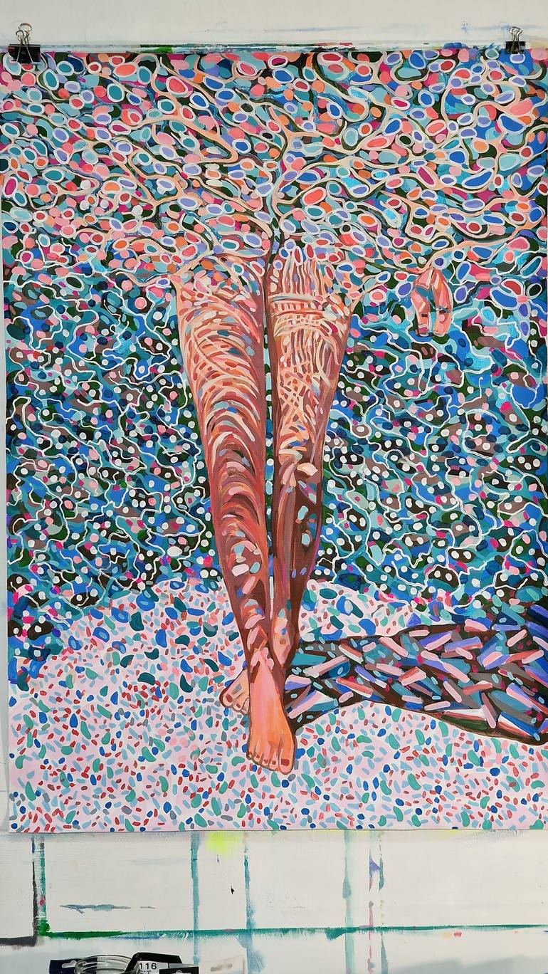 Original Abstract Beach Painting by Alexandra Djokic