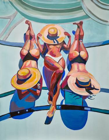 Original Color Field Painting Beach Paintings by Alexandra Djokic