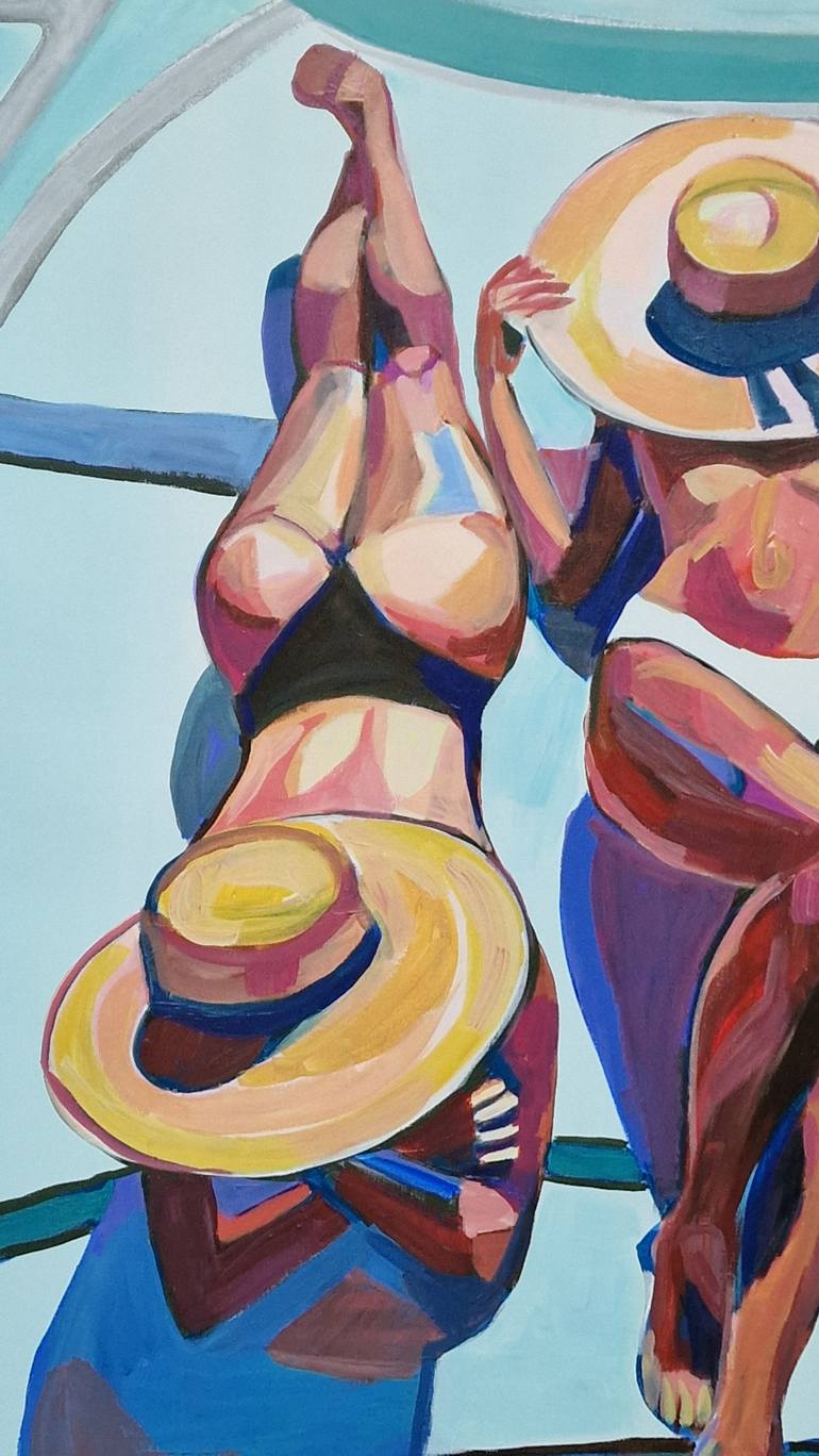 Original Color Field Painting Beach Painting by Alexandra Djokic