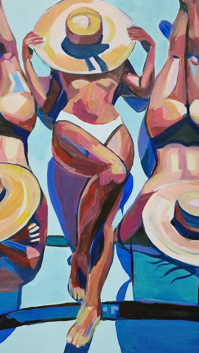 Original Color Field Painting Beach Painting by Alexandra Djokic