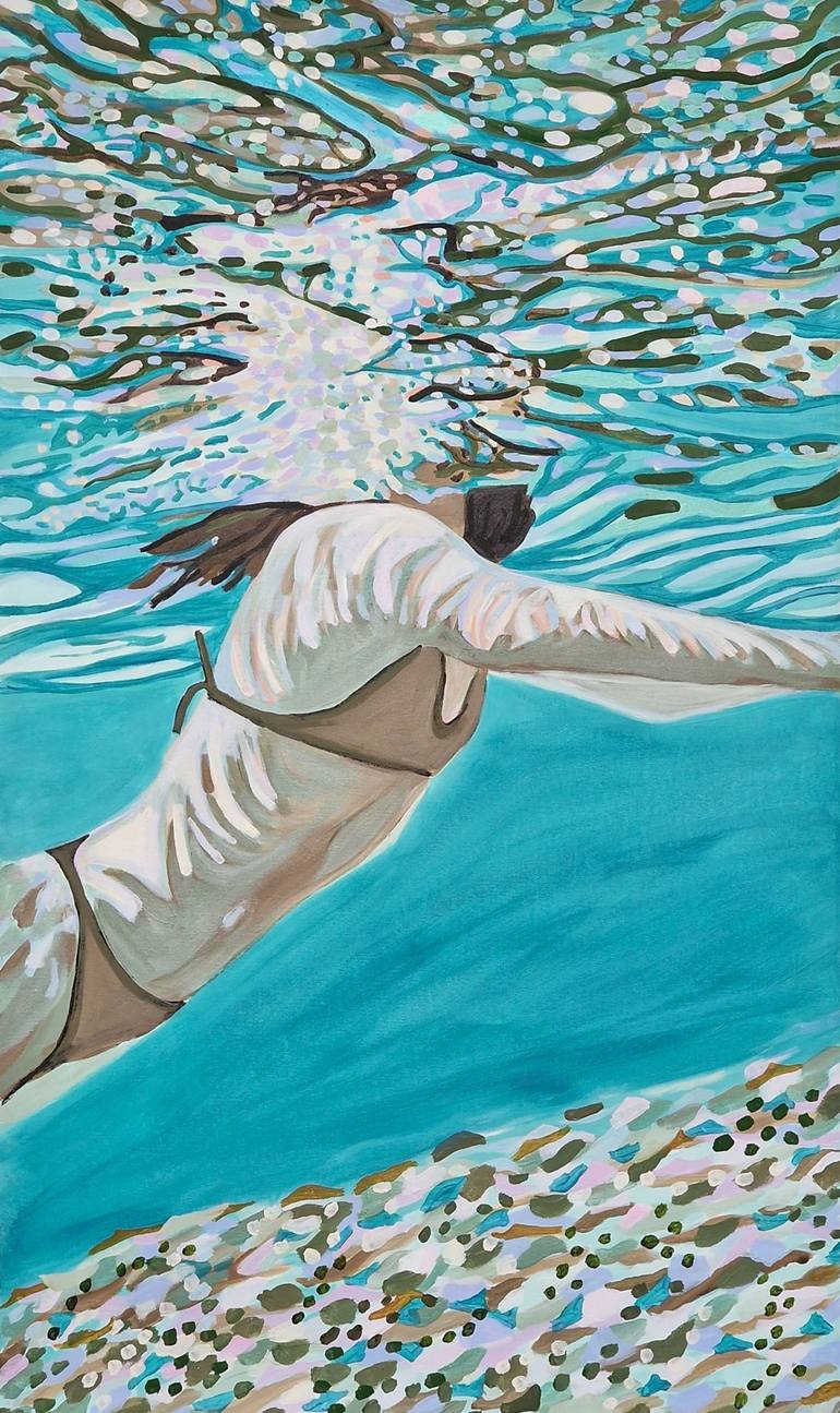 Print of Figurative Beach Paintings by Alexandra Djokic