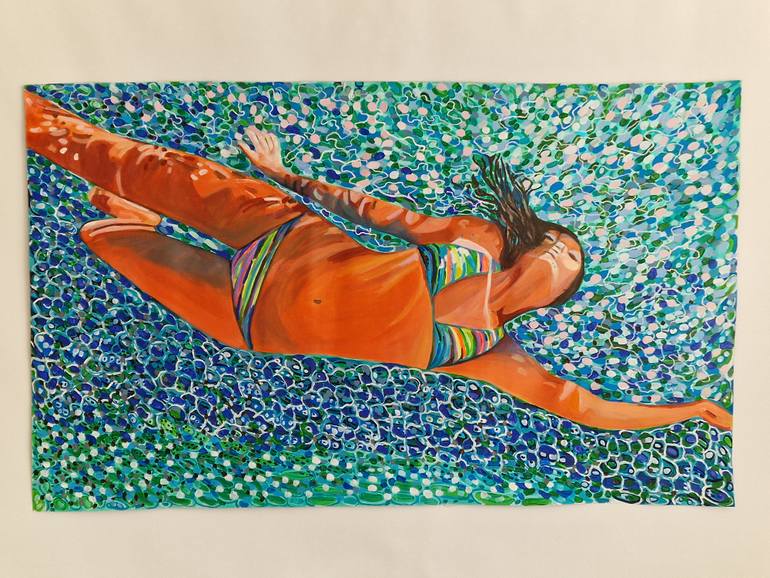 Original Abstract Beach Painting by Alexandra Djokic