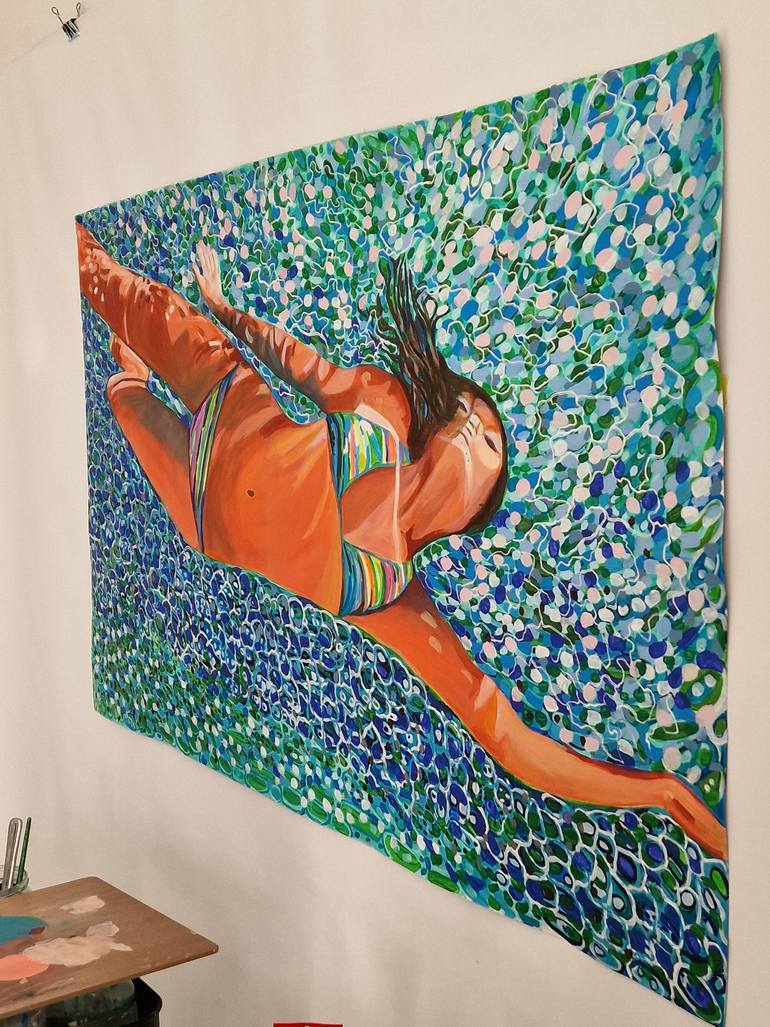 Original Abstract Beach Painting by Alexandra Djokic