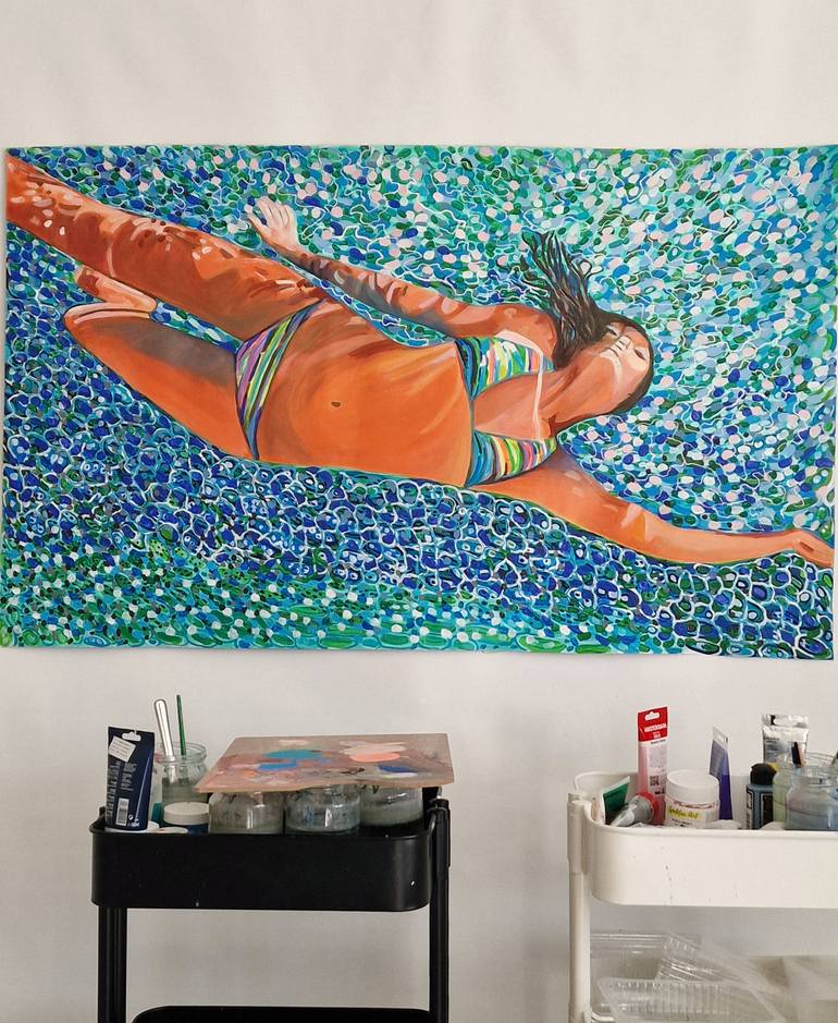 Original Abstract Beach Painting by Alexandra Djokic