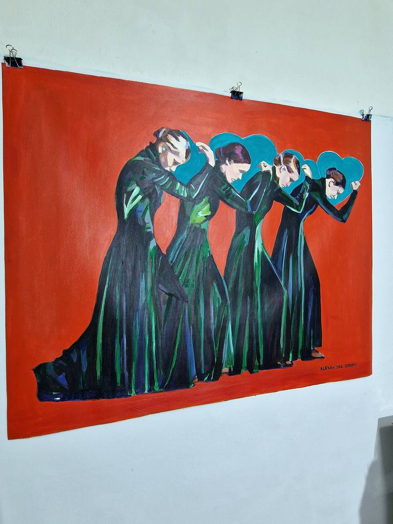 Original Classicism People Painting by Alexandra Djokic