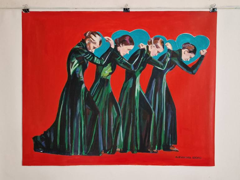 Original Classicism People Painting by Alexandra Djokic