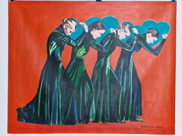 Original Classicism People Painting by Alexandra Djokic
