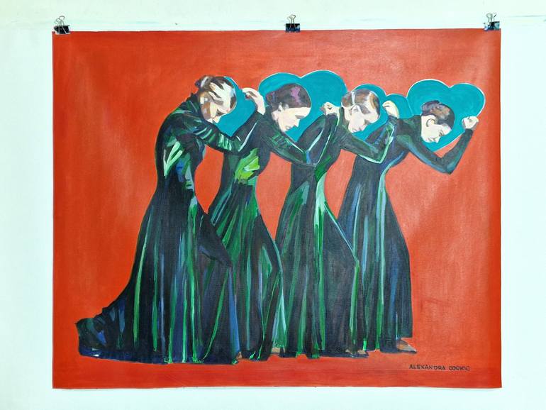 Original Classicism People Painting by Alexandra Djokic