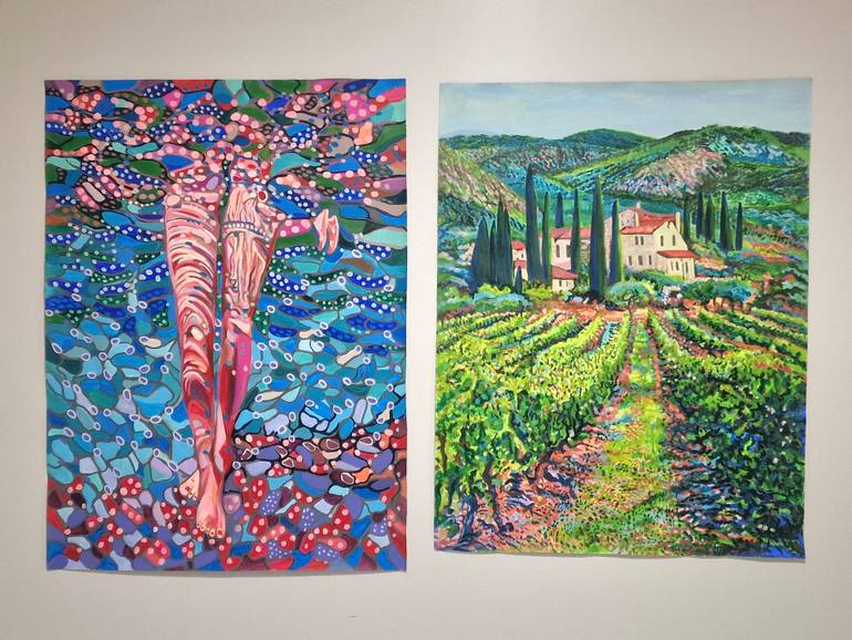 Original Color Field Painting Landscape Painting by Alexandra Djokic