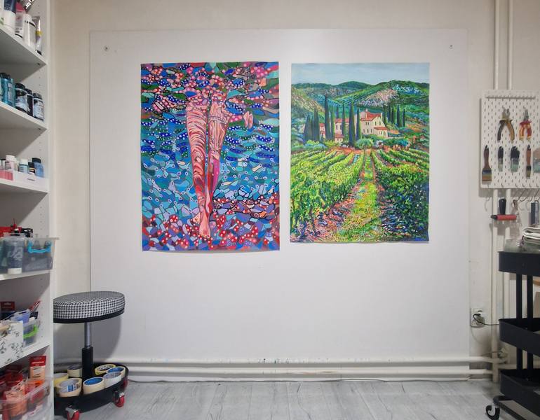 Original Color Field Painting Landscape Painting by Alexandra Djokic