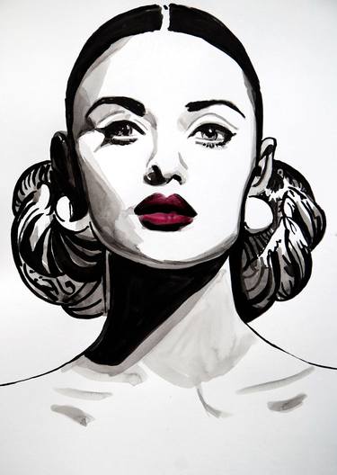 Print of Modern Portrait Drawings by Alexandra Djokic