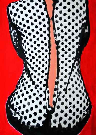 Woman dress with polka dots / 70 x 49.7 cm thumb