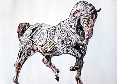 Original Figurative Horse Paintings by Alexandra Djokic