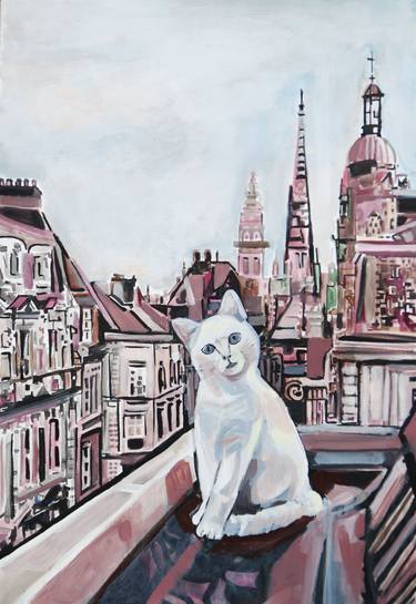 Cat on the roof / 51 x 35 cm thumb