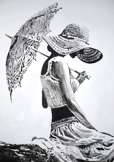 Girl with umbrella / 50 x 35 cm thumb