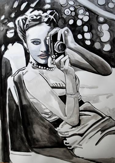 Original Modern Women Drawings by Alexandra Djokic