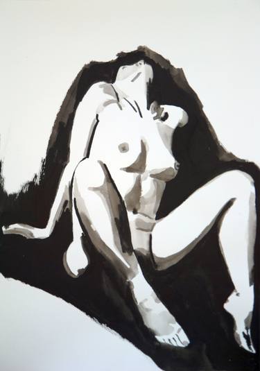 Original Modern Nude Drawings by Alexandra Djokic