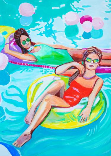 Original Pop Art Beach Paintings by Alexandra Djokic
