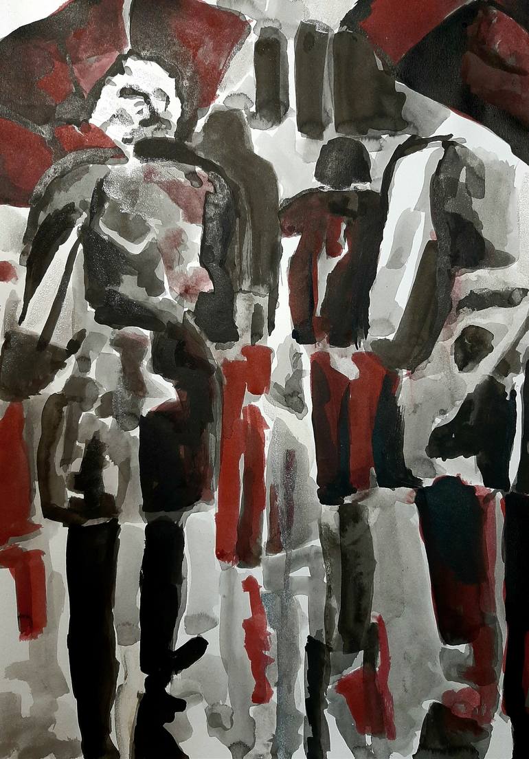 Original Abstract People Painting by Alexandra Djokic