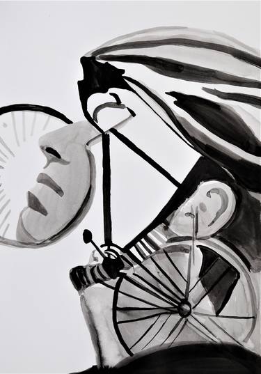 Print of Modern Bicycle Drawings by Alexandra Djokic