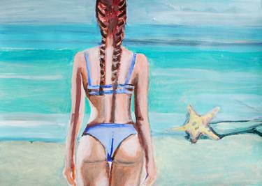 Original Pop Art Beach Paintings by Alexandra Djokic