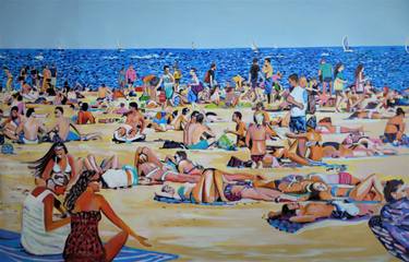 Extra Large / 155 x 100 x 4 cm - People at the beach thumb