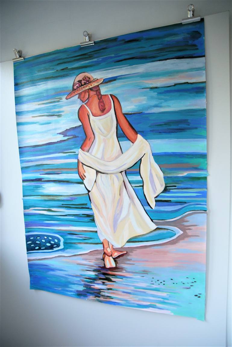 Original Beach Painting by Alexandra Djokic