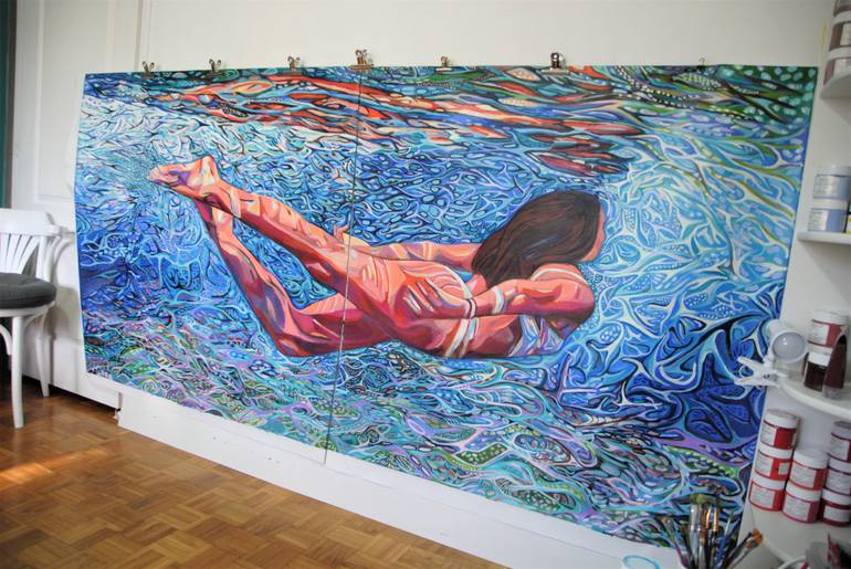 Original Abstract Beach Painting by Alexandra Djokic