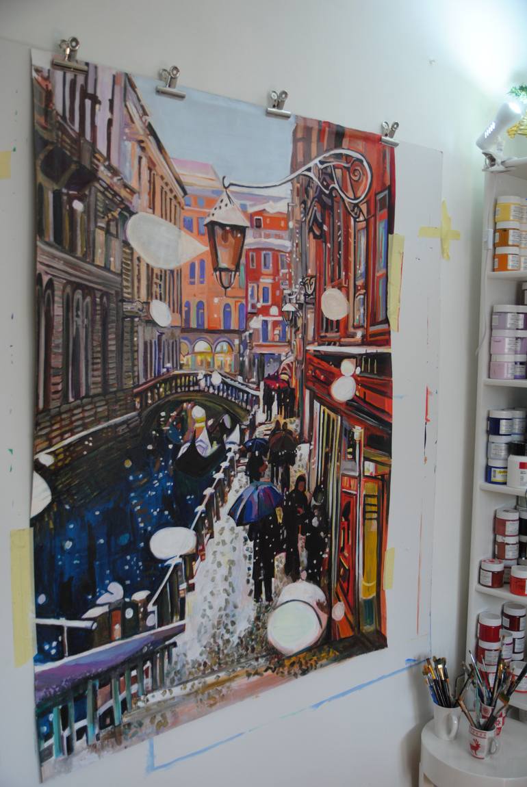 Original Documentary Architecture Painting by Alexandra Djokic