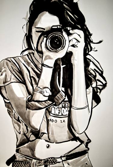 Girl with camera / 72 x 49 cm thumb