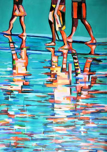 Print of Modern Beach Paintings by Alexandra Djokic