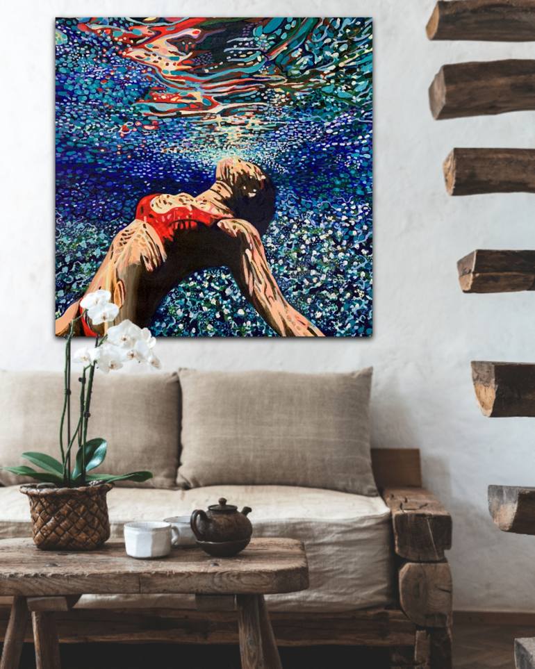 Original Figurative Beach Painting by Alexandra Djokic