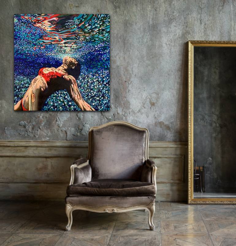 Original Figurative Beach Painting by Alexandra Djokic