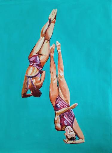 Original Figurative Beach Paintings by Alexandra Djokic