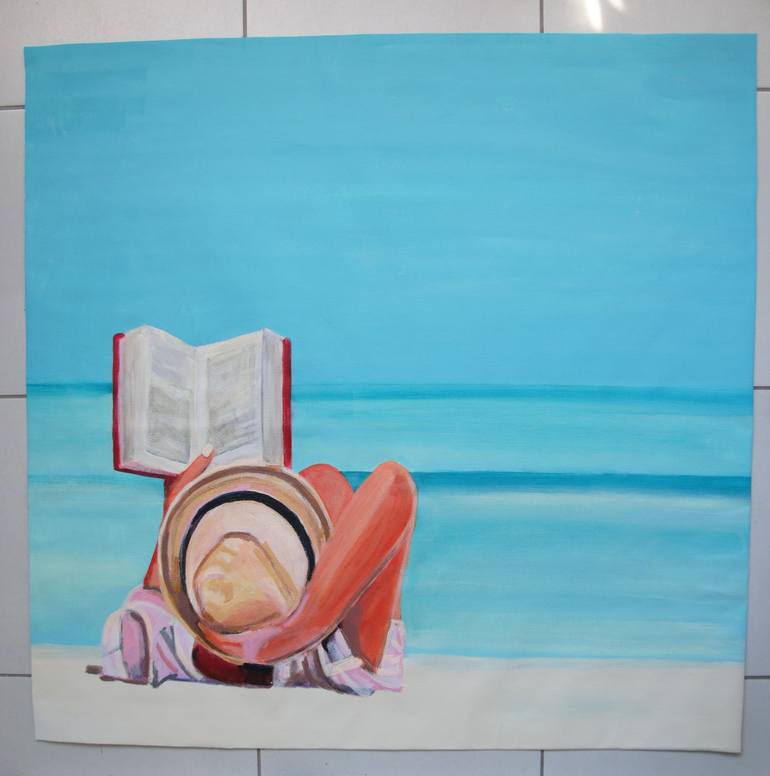 Original Figurative Beach Painting by Alexandra Djokic