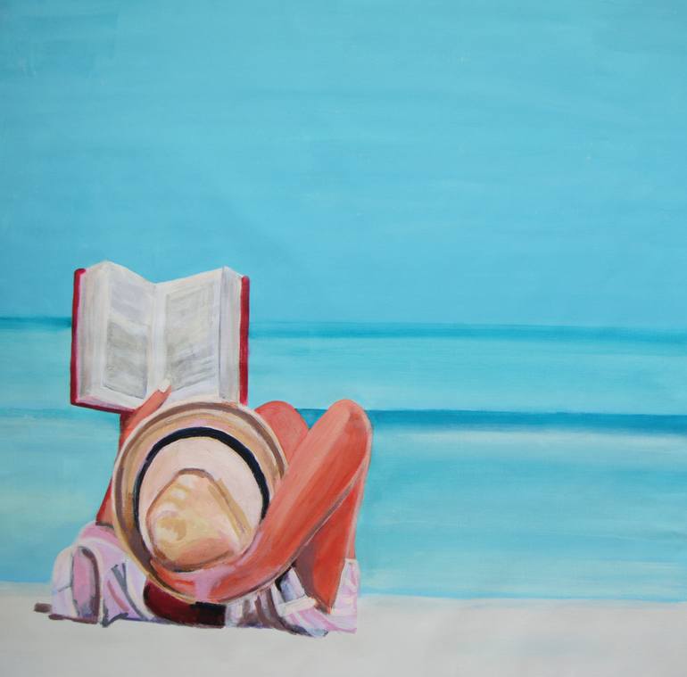 Original Figurative Beach Painting by Alexandra Djokic