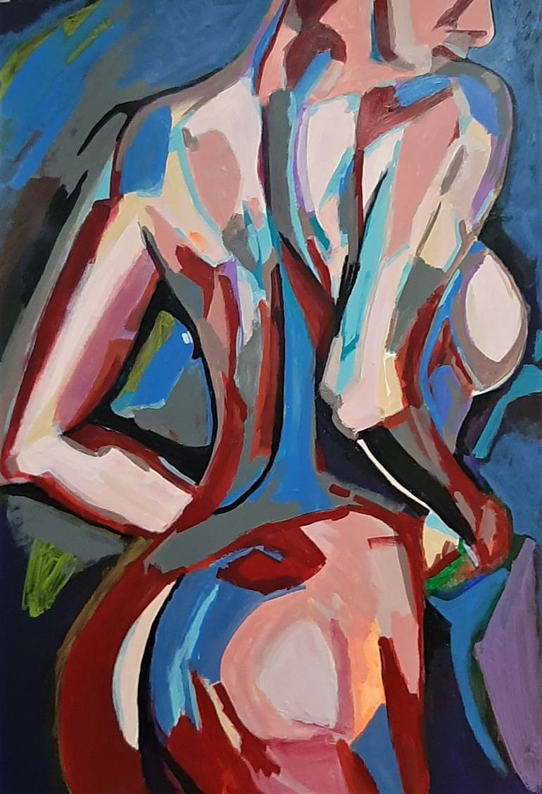 Original Abstract Nude Painting by Alexandra Djokic