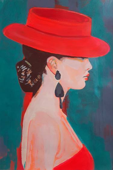 Lady in red / 70 x 47 cm thumb