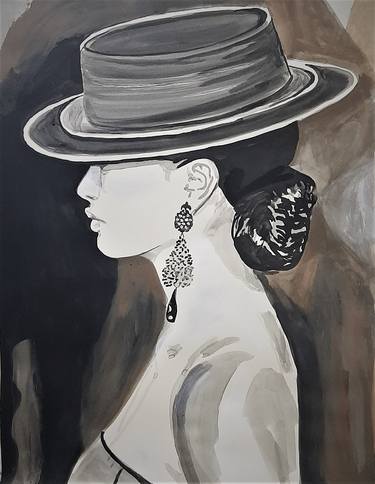 Girl with a hat / 70 x 52 cm thumb