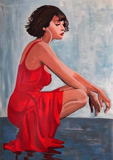 Woman in red / 100 x 70 cm thumb